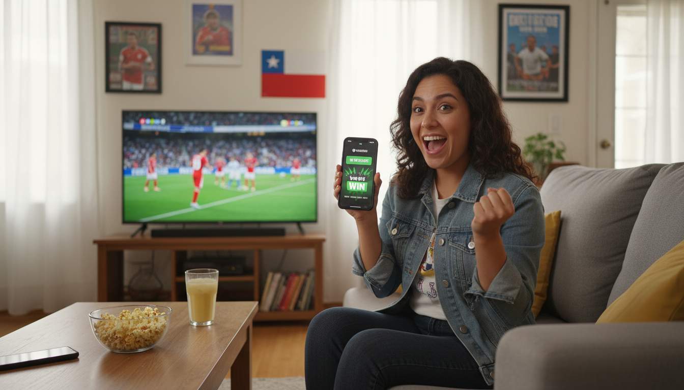 Apostadora chilena disfrutando de las apuestas deportivas