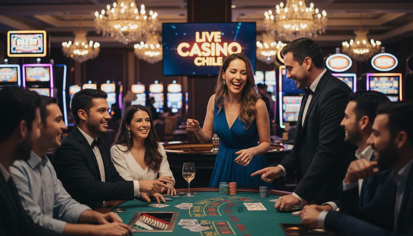 Mujer chilena disfrutando del casino en vivo